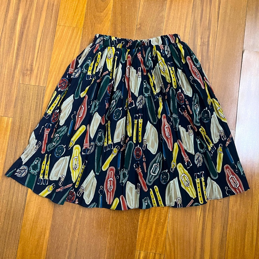 Colorful Patterned Women's Pleated Skirt